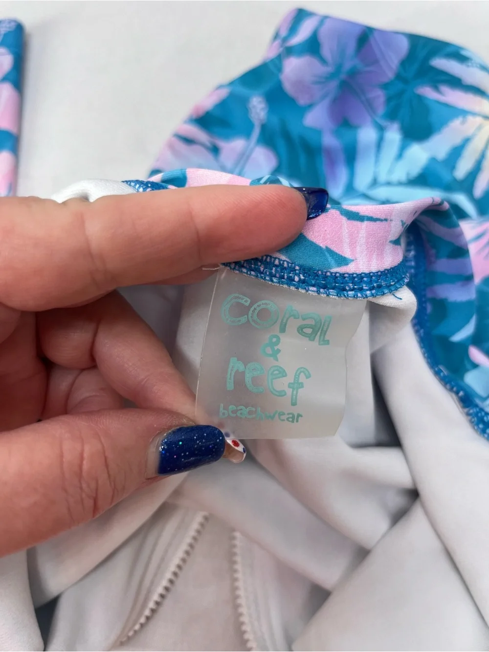 Girls' Tropical Blue & Pink Zip-Front Rash Guard - Kids Swim and Pink  dress